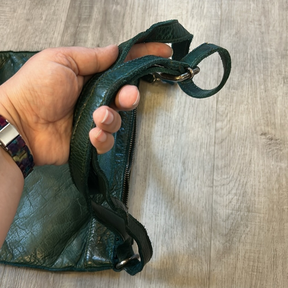 Anthropologie Vilenca Holland Green Leather Wove Bag - Picture 5 of 10